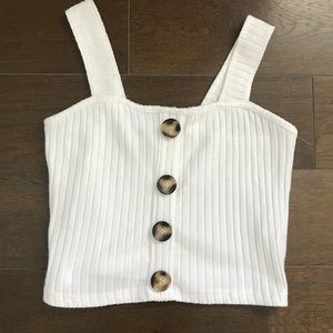 Primark White Buttoned Tank